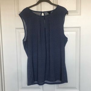 Ann Taylor Navy Sleeveless Tank with Keyhole- Size XXL